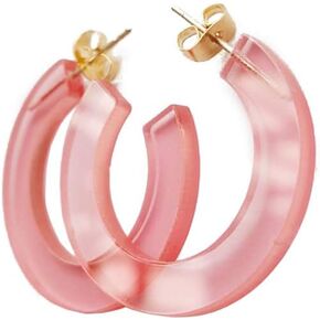 Transparent Acrylic Round Shape Candy Color Women's Charm Earring in Kuwait