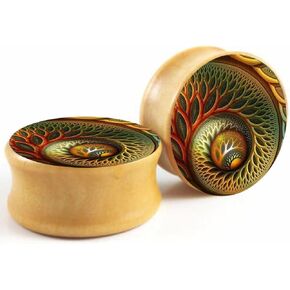 2 Pcs Wood Ear Gauges Ear Plugs Tunnels Body Piercing Jewelry 2g(6mm) in Kuwait