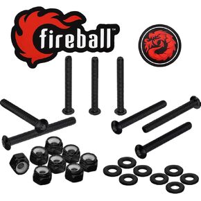 مجموعة أدوات لوح التزلج Fireball Dragon باللون الأسود - مجموعة براغي وصواميل التثبيت للوح التزلج الطويل والطراد - مسامير تثبيت الشاحنة المصنوعة من الفولاذ المقاوم للصدأ فائقة القوة مصممة للحياة in Kuwait