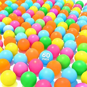 60 قطعة كرات بينغ بونغ الملونة، 40 مم كرة تنس الطاولة كرات بلاستيكية ملونة للعبة، الحفلات، الفنون ذاتية الصنع، لعبة الحيوانات الأليفة in Kuwait