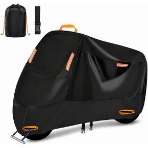 300D Heavy Duty Motorcycle Cover, Seceles All Season Durable Waterproof Outdoor Protection Scooter Cover 4 Reflective Tape Lock-Holes Fits up to 88" Yamaha Honda Harley Suzuki (XXL: 90" x 35" x 50") in Kuwait