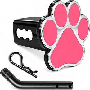 Dog Animal Paw Foot Emblem Metal Trailer Hitch Cover (Fit 2" Receivers, Chrome & Black) in Kuwait