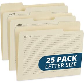 25 مجلدًا من Blue Summit Supply Manilla، مقاس 8.5 بوصة × 11 بوصة، حجم الحروف، علامة تبويب 1/3 مقطوعة، مع ملاحظات، رائعة للتنظيم وتخزين الملفات بسهولة، 25 حزمة in Kuwait