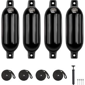 KEMIMOTO Boat Fenders Boat Bumpers for 15-35ft Boat, 4 Pack Inflatable Boat Fenders Bumpers with 4 Ropes, Boat Bumpers for Docking, Fit for Pontoon Boat Bass Boat and Jon Boat in Kuwait