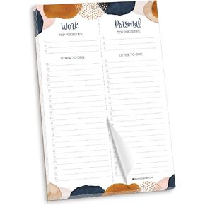 bloom daily planners Work & Personal To Do List Planning Pad - Undated Tear Off Checklist Notepad Organizer with Perforated Sheets - 6" x 9" - Earthy Abstract in Kuwait