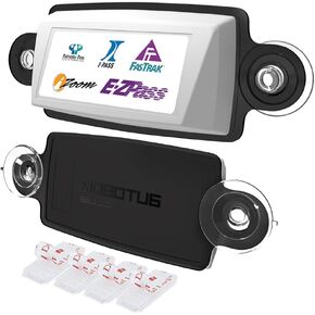 حامل تمرير AUTOBOXCLUB EZ، حامل IPass/حامل تمرير Toll لمعظم الولايات الأمريكية/حامل الزجاج الأمامي لتمرير الرسوم/سهل التركيب والإزالة/مع 4 قطع شرائط تثبيت Toll Pass/واقية من الأشعة فوق البنفسجية (أسود، عبوة واحدة) in Kuwait