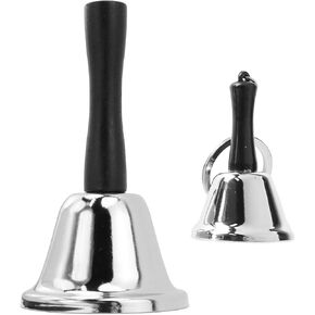 Meprotal 2pcs Hand Bell, Mini Call Bell with Keychain, Wedding Bells Dinner Bells for Inside Classroom Bell, Restaurant Service Call Bell (Silver) in Kuwait