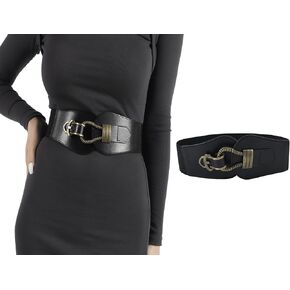 INOGIH Womens Leopard Print Wide Cinch Belt Fashion PU Leather Cinch Waistband for Dress Free Size in Kuwait