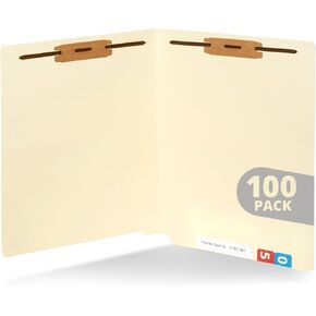 Blue Summit Supplies 100 Manila Fastener File Folders with End Tabs, Reinforced Straight Cut End Tab Folders with 2 Fasteners, Standard Medical File Folders, Letter Size, Manila, 100 Pack in Kuwait