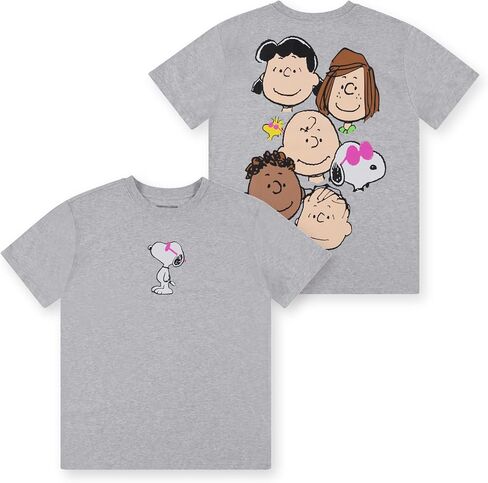 Peanuts Ladies Snoopy Fashion Shirt - Ladies Classic Snoopy Tee Juniors Curved Hem Group Tee in Kuwait