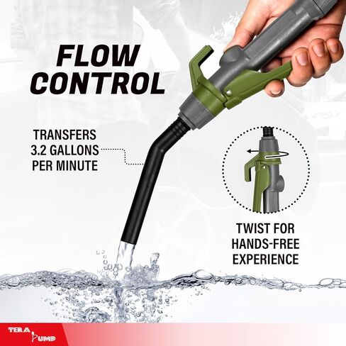 TERA PUMP E85 برميل الوقود مضخة نقل تعمل بالبطارية القابلة لإعادة الشحن أنبوب سحب متداخل 3.1 جالون في الدقيقة رافعة تدفق الوقود نمط العمل فوهة الوقود in Kuwait