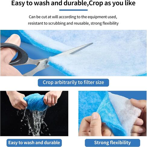 Aquarium Filter Sponge Fish Tank Pond Filter Media Filters Pad for Fish Tank,Filter Freshwater, Saltwater Aquariums, Reusable Fish Pond Filter Material,0.59" Thick, 11.8" x 78" Roll,Blue in Kuwait
