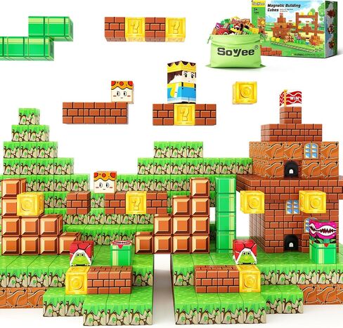 Magnetic Blocks Building Toys 108PCS - Build Mine Magnet World Set, Magnetic Toys for Boys & Girls Ages 3-5 5-7 8-10, Buildable Game Elements Gifts in Kuwait