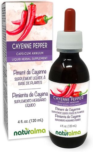 Naturalma Cayenne pepper (Capsicum annuum) fruit Alcohol-free Tincture - 4 fl oz Liquid extract in drops - Herbal supplement - Vegan in Kuwait