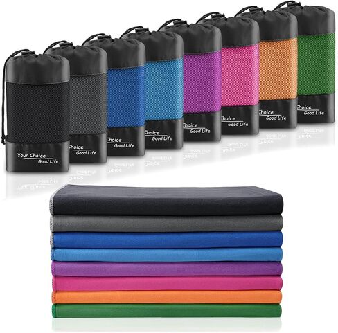 Your Choice Microfiber Travel Towel, Fast Drying Towel for Camping, Travel, Beach, Gym, Backpacking, Sports and Swimming. Sweat Absorbent, Lightweight and Ultra Compact in Kuwait