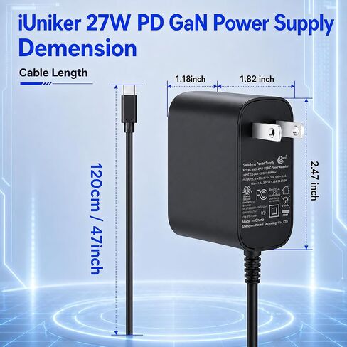 [GaN PD 27W] iUniker Power Supply for Raspberry Pi 5, 5.1V 5A 27W PD Power Supply USB-C Power Supply for Raspberry Pi for Raspberry Pi 5(ETL Listed) in Kuwait