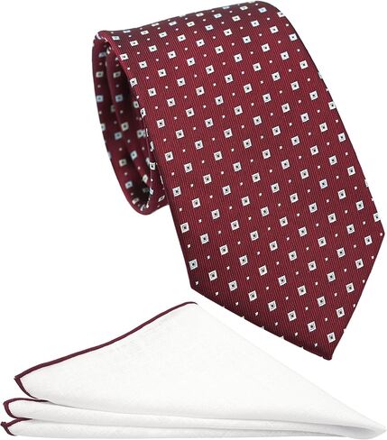 BELLUNO Extra Long Tie and Pocket Square for Big and Tall Men, 63 or 70 inch XL Necktie Set in Kuwait