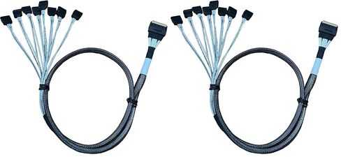 DiliVing SlimSAS X8 إلى 8*SATA، SFF-8654 74P إلى 8*SATA 7P، SlimSAS Host/RAID إلى SATA Target HD، كابل 85 سم in Kuwait