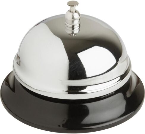 Business Source 01583 Call Bell, 2-3/4-Inch High, 3-3/8-Inch Base, Chrome/Black in Kuwait