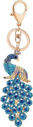 Cute Big Ears Elephant Keychain براق Keyring Crystal Purse Pendant Rhinestones Handbag Charm (أزرق) in Kuwait