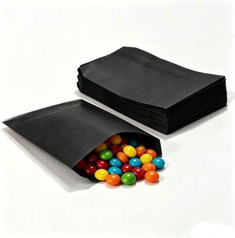 Glassine Bags Wax Paper Bags 3.15 x 5.12-inch Black Treat Little Snack Bags for Cookies, Snacks, Chocolate (100Pcs Black) in Kuwait