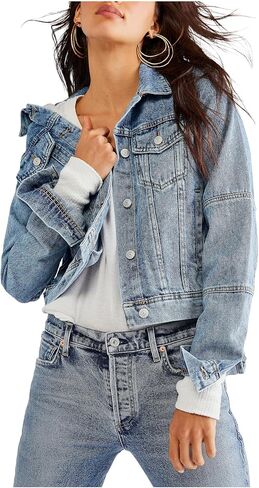 Free People Women's We The Free Rumors Denim Jacket in Kuwait