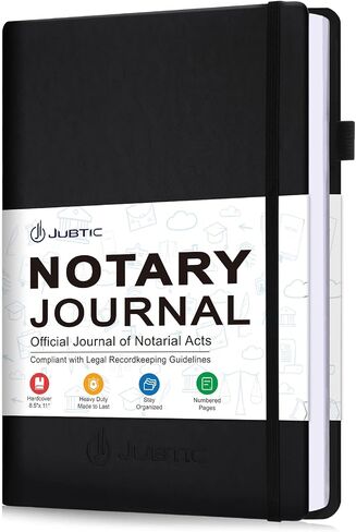 كتاب سجل مجلة كاتب العدل JUBTIC - مجلة كاتب العدل العامة بغلاف مقوى لأعمال التوثيق - مستلزمات كاتب العدل مع حارس الخصوصية - 474 إدخال سجل، 160 صفحة مرقمة، 8 × 10.5 بوصة (أزرق داكن) in Kuwait