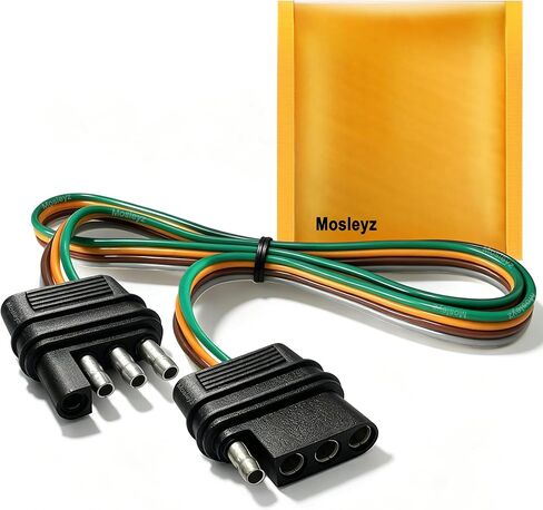 وصلة سلك المقطورة 4 اتجاهات 4 دبابيس، 4 أسلاك 4 موصلات مسطحة مع قابس ذكر وأنثى 18 AWG 59 بوصة موسع أسلاك المقطورة الخفيفة in Kuwait