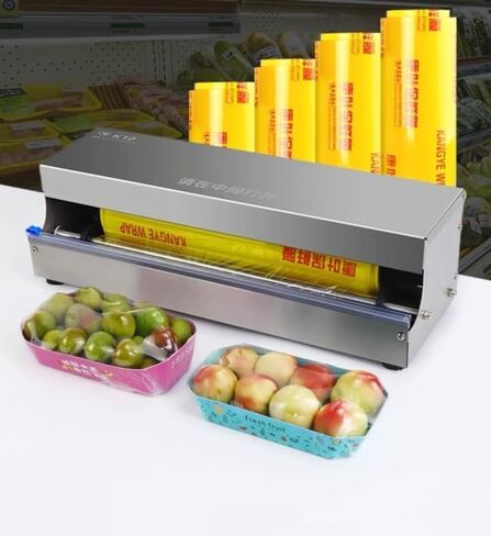 VOTOER Manual Food Wrap Film Dispenser Stretch Film Packing Wrapping Dispenser Wrapper Machine, Suitable for 10-18" Width Cling Film in Kuwait