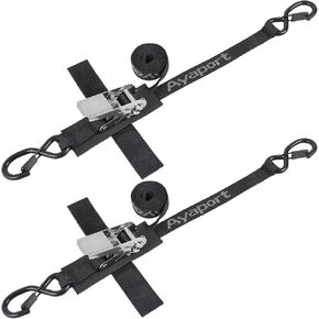 Ayaport Boat Trailer Transom Tie Down Straps for Boat Jet ski Kayak Canoe 4 Feet 2400lbs Break Strength Heavy Duty Ratchet Straps with S Hooks, Pack of 2 in Kuwait