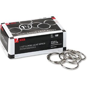 ACCO Loose Leaf Binder Rings, 3/4", Silver, 100 Rings/Box (72201) in Kuwait