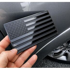 LFPartS USA Embossed Stainless Steel Metal Flag for Cars, Trucks Black 5"x3" in Kuwait
