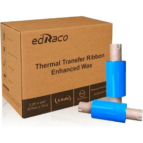Desktop Thermal Transfer Ribbons -Enhanced Wax, 8 Rolls, 4.33" x 244'/110mm x 74m for Zebra Desktop Printer in Kuwait
