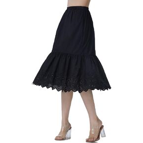 BEAUTELICATE Half Slip Skirt Extender 100% Cotton Vintage Underskirt with Lace Embroidery in Kuwait