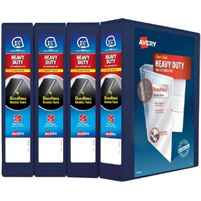 Avery Heavy Duty View 3 Ring Binder, 1.5" One Touch Slant Ring, Holds 8.5" x 11" Paper, 4 Navy Blue Binders (79871) in Kuwait