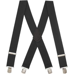 Classic Solid Color Suspenders - 2-Inch Wide - X-Back - Pin Clip - Many Colors & 4 Sizes Includes Big & Tall in Kuwait