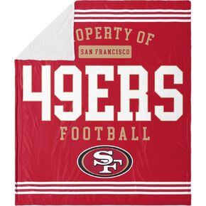 FOCO NFL Unisex-Adult NFL Team Logo Sherpa Fleece Plush Throw Blanket - 60" x 70" in Kuwait