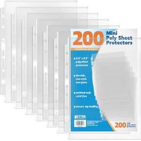 مجموعة من 200 قطعة من واقيات الورق الصغيرة من البوليستر من Better Office Products، وزن قياسي، شفاف ماسي، 5.5 بوصة × 8.5 بوصة، 200 حزمة in Kuwait