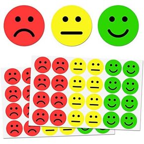 1200 Pieces - Happy Sad Smile Face Mood Emotion Stickers, Red/Yellow/Green in Kuwait
