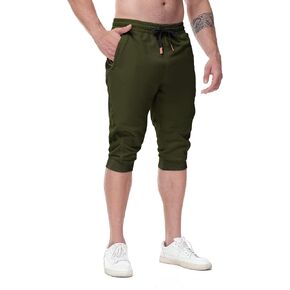 FIRSTGYM Mens Casual Jogger Pants 3/4 Joggers Tapered Fit Workout Gym Training Sweatpants in Kuwait