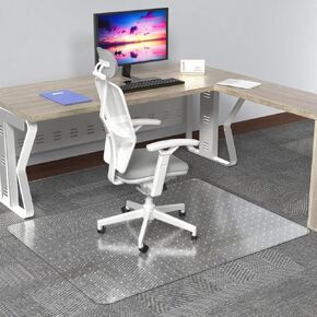 Office Chair Mat for Carpet, 30" x 48" Transparent Desk Chair Mat for Low Pile Carpeted Floors in Kuwait