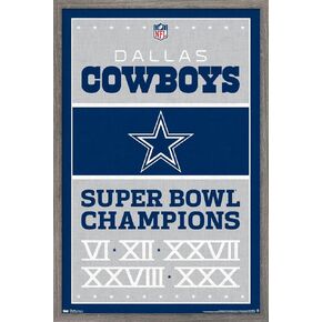 ملصق حائط من Trends International NFL Dallas Cowboys - Champions 13، مقاس 22.375 بوصة × 34 بوصة، حزمة ملصق وتركيب in Kuwait