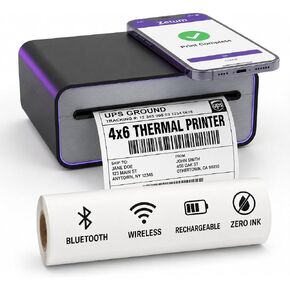 Wireless Shipping & Return Label Printer -Tiny Printer, Huge Returns - Small Compact Thermal Black Printer, Sticker Maker for Shipping Packages in Kuwait