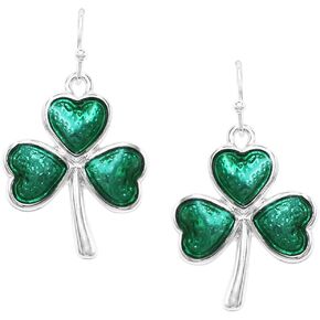 أقراط متدلية من المينا للسيدات من Rosemarie & Jubalee Lucky 4 Leaf Clover Shamrock St Patrick's Day، 1.25 بوصة in Kuwait