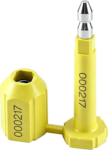 Amarine Made Bolt Seal (100) ختم الشحن مع طباعة ترقيم تدريجي لحاويات البضائع ومقطورات الشاحنات، وأختام حاويات البضائع باللون الأصفر (100) in Kuwait