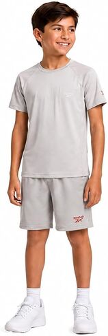 Reebok Boys Athletic Shorts Set - 2 Piece Summer Clothes Outfit with Graphic Tee and Boys Basketball Shorts for Active Kids in Kuwait