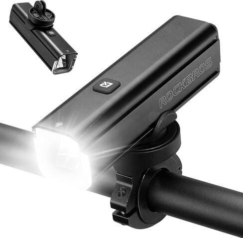 ROCKBROS 1500 Lumens ضوء الدراجة للركوب الليلي، 5000 مللي أمبير USB-C مصباح أمامي للدراجة قابل لإعادة الشحن، سبائك الألومنيوم IPX6 إضاءة أمامية للدراجة مقاومة للماء، 5 أوضاع ووضع تلقائي مضاد للإبهار LED للدراجة in Kuwait