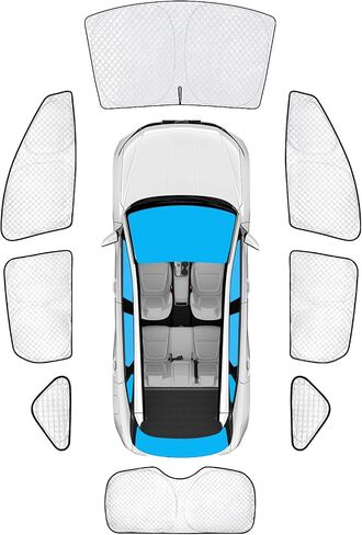 KMF Car Windshield Sun Shade مخصص مناسب لسيارة Toyota Camry 2018-2023، [ترقية 2024] مظلة عاكسة للنافذة الأمامية السميكة مع أكياس تخزين، واقي من الشمس قابل للطي يحجب الحماية الداخلية من الحرارة والشمس in Kuwait