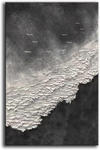 YaSheng Art - لوحات زيتية فنية تجريدية مقاس 24 × 48 بوصة على القماش السميك الفضي أعمال فنية تجريدية حديثة لديكور المنزل من القماش مقاس 24 × 48 بوصة in Kuwait