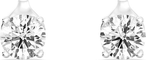 Gilded 1/4 ct. T.W. Round Lab Diamond (SI1-SI2 Clarity, F-G Color) and Sterling Silver Stud Earrings in Kuwait
